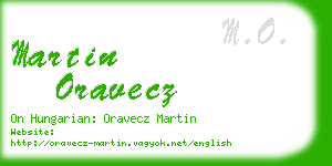 martin oravecz business card